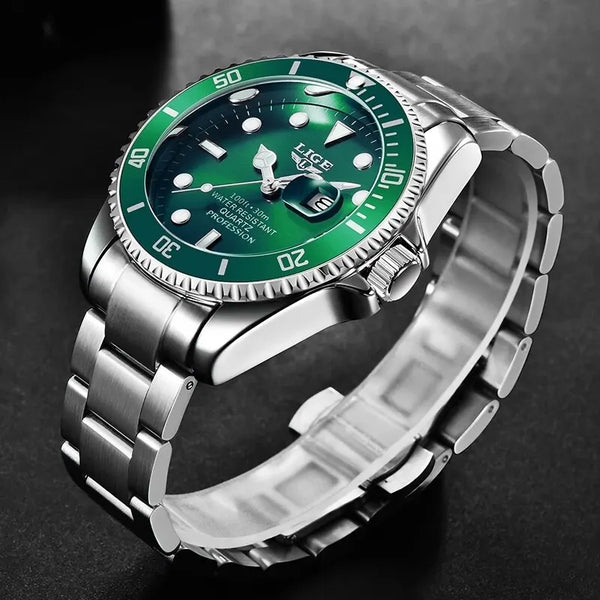 LIGE LG10045 Luxury Fashion Diver Watch Men 30ATM Waterproof